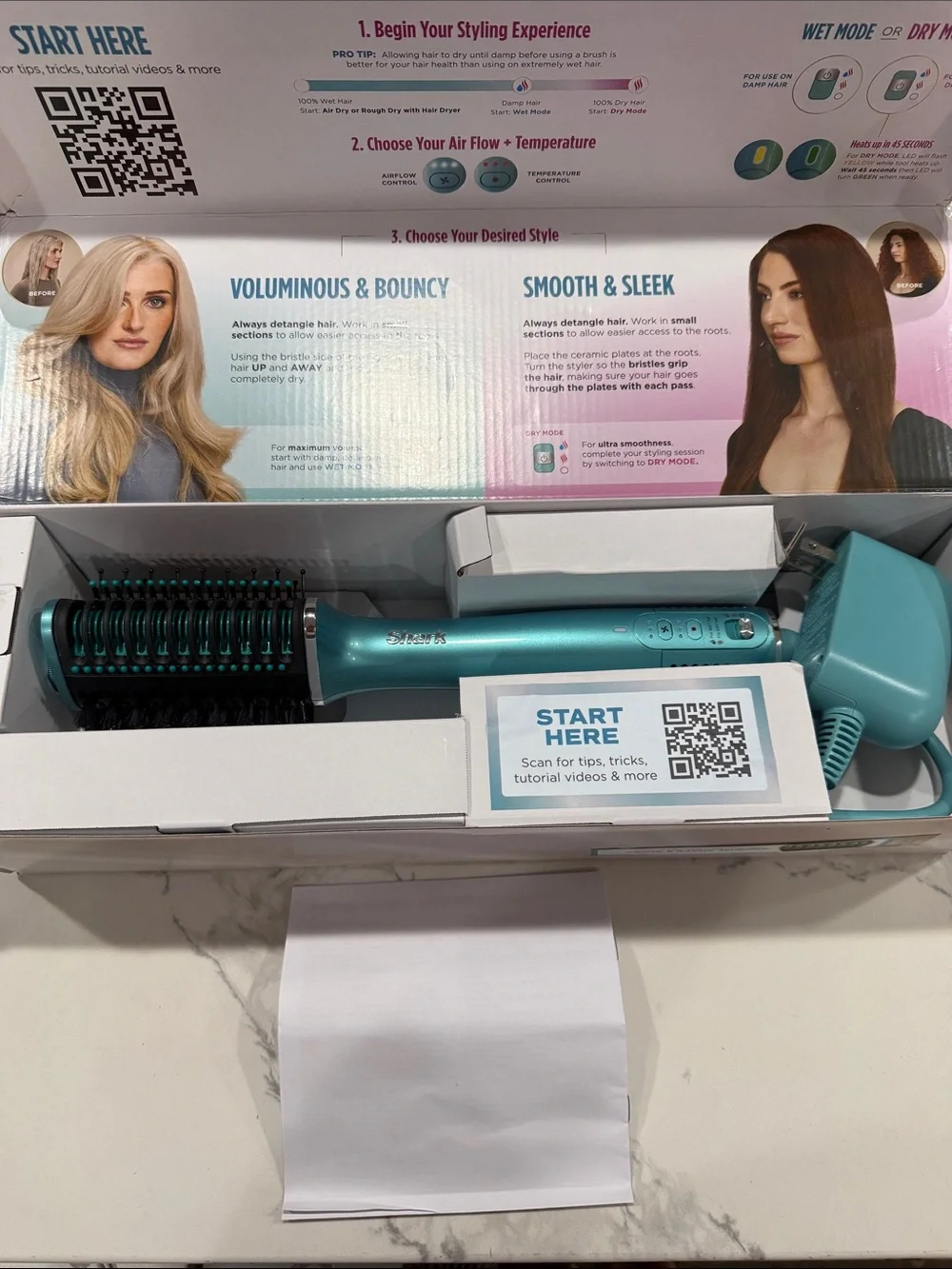 Shark Glossi 2-in-1 Hot Tool and Air Glosser Blow Dryer Brush in Juniper
